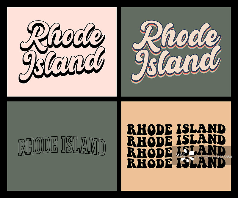 罗德岛文字T恤设计图片素材
