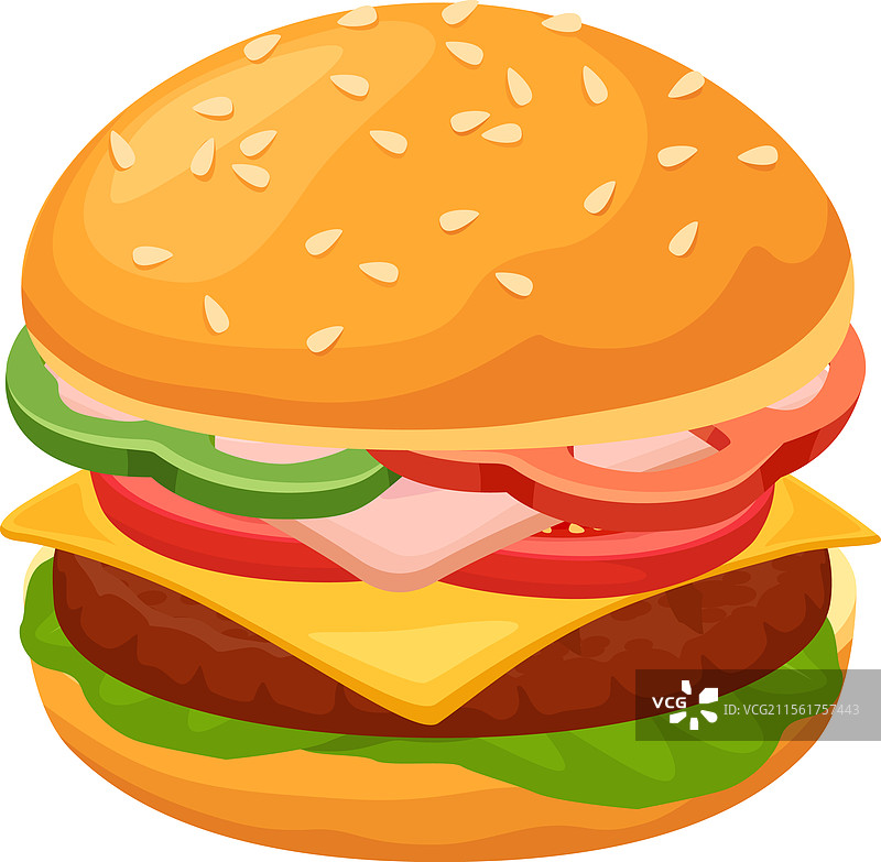 芝麻面包的汉堡展示配料图片素材