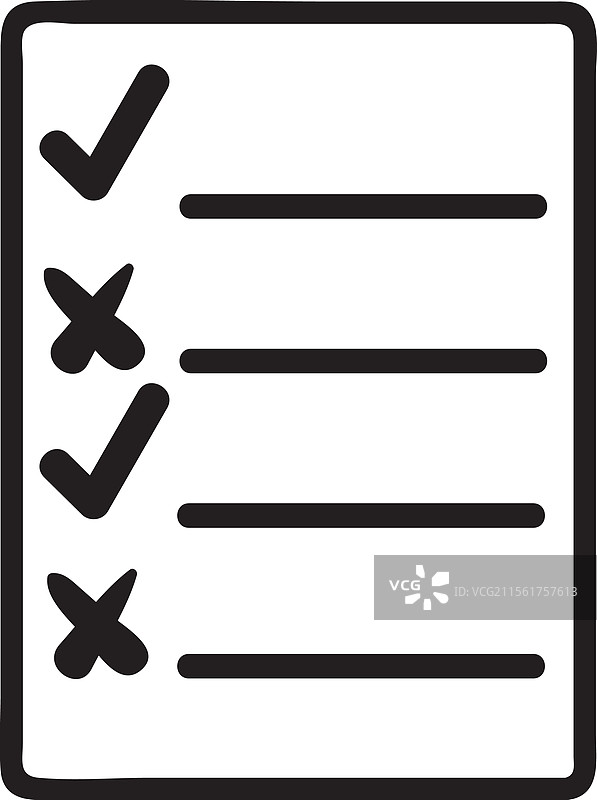 简单的清单图标，包含已完成和未完成的项目图片素材