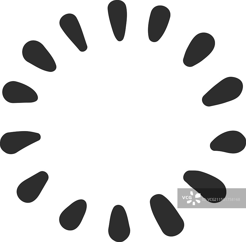 简单的加载图标，带有十六个深灰色圆形。图片素材