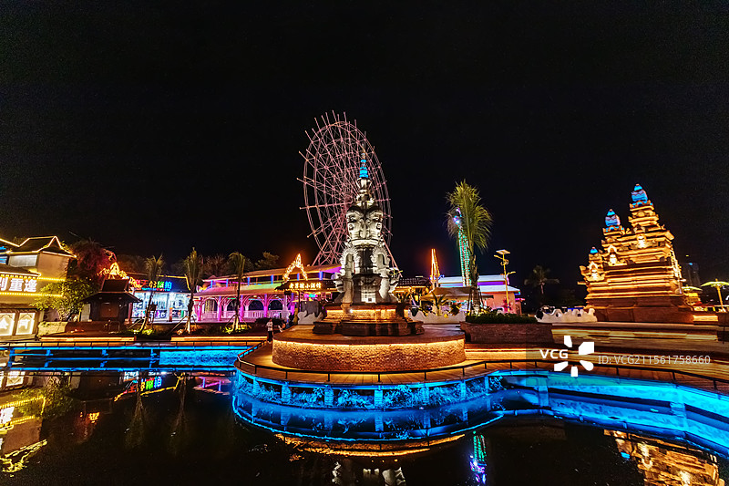 西双版纳告庄夜市 星光夜市图片素材