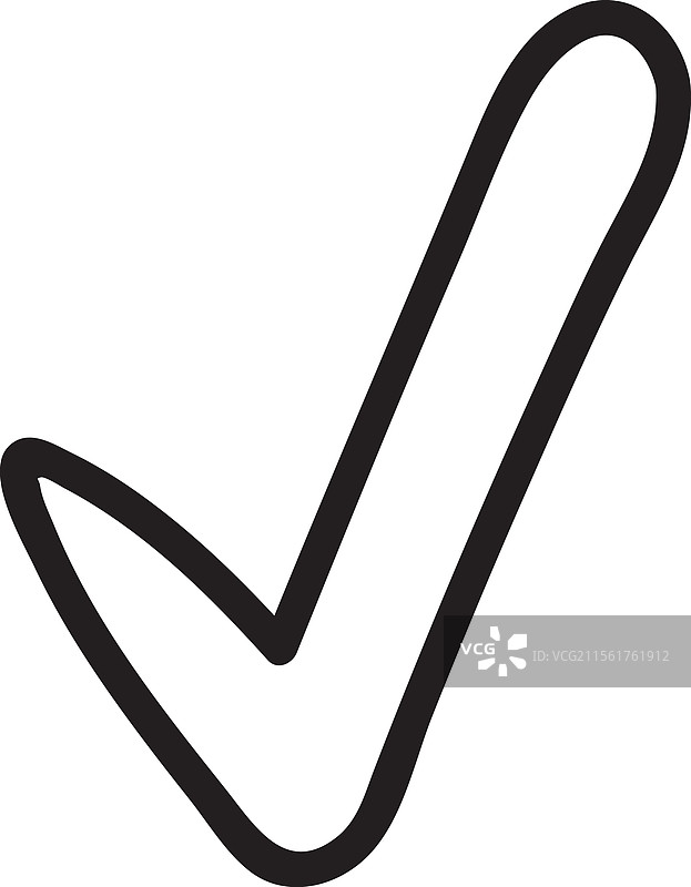 简单手绘的勾号象征着图片素材