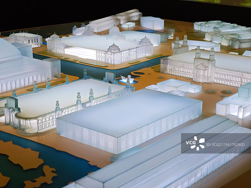 1893年芝加哥世博会大模型（上海世博会博物馆展览）图片素材