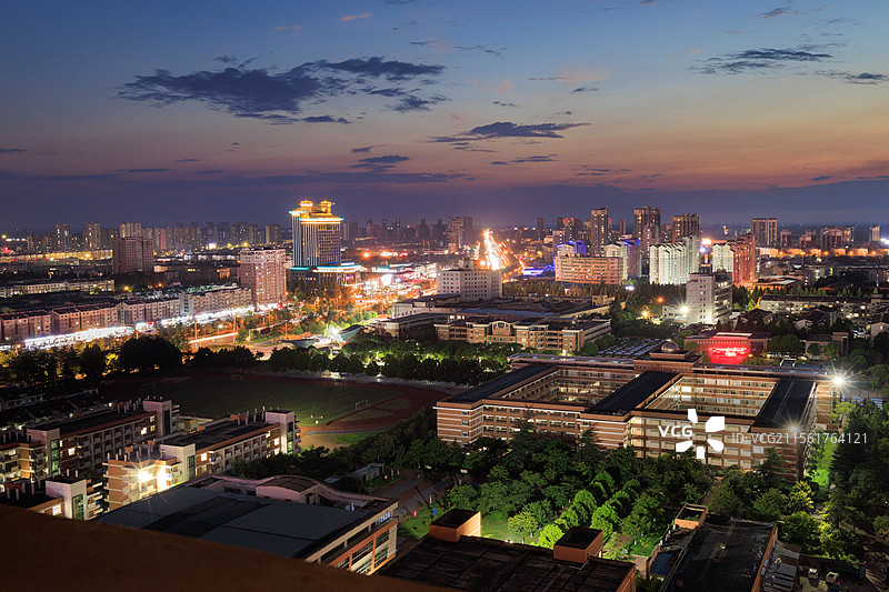 城市风光夜景高视角图片素材