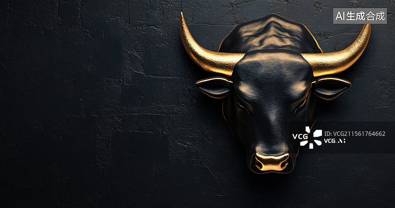 【AI数字艺术】牛头雕塑艺术展示图片素材