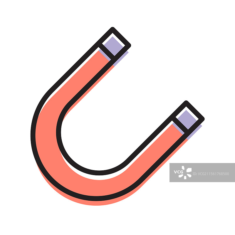 适合学校的明亮平面U形磁铁设计图片素材