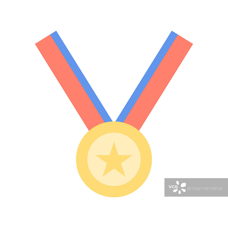 象征的鲜艳色彩平面设计奖牌图片素材
