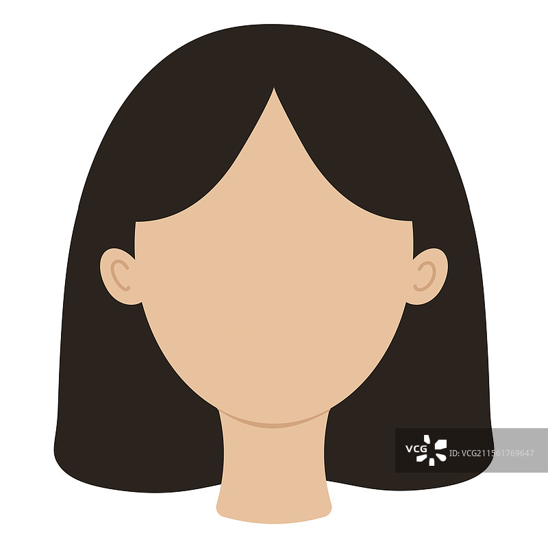 女性无脸侧影图标图形设计图片素材