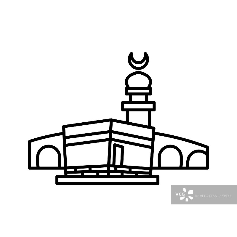 优雅的卡巴设计，代表伊斯兰教和开斋节图片素材