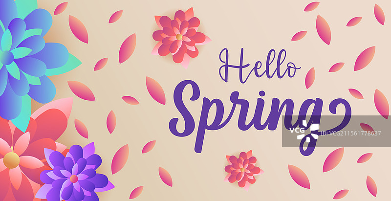 春天问候的网页横幅贺卡背景图片素材