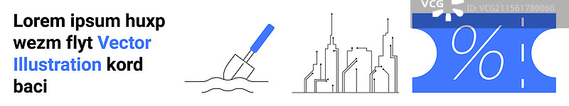 展示城市建筑工具的抽象集合图片素材