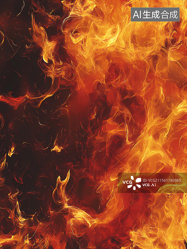 【AI数字艺术】抽象的火焰流动液体图片素材