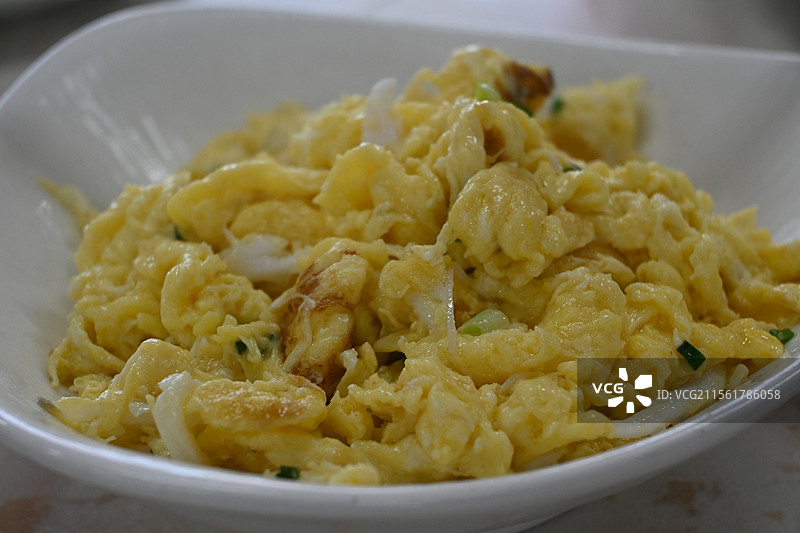 银鱼炒蛋图片素材