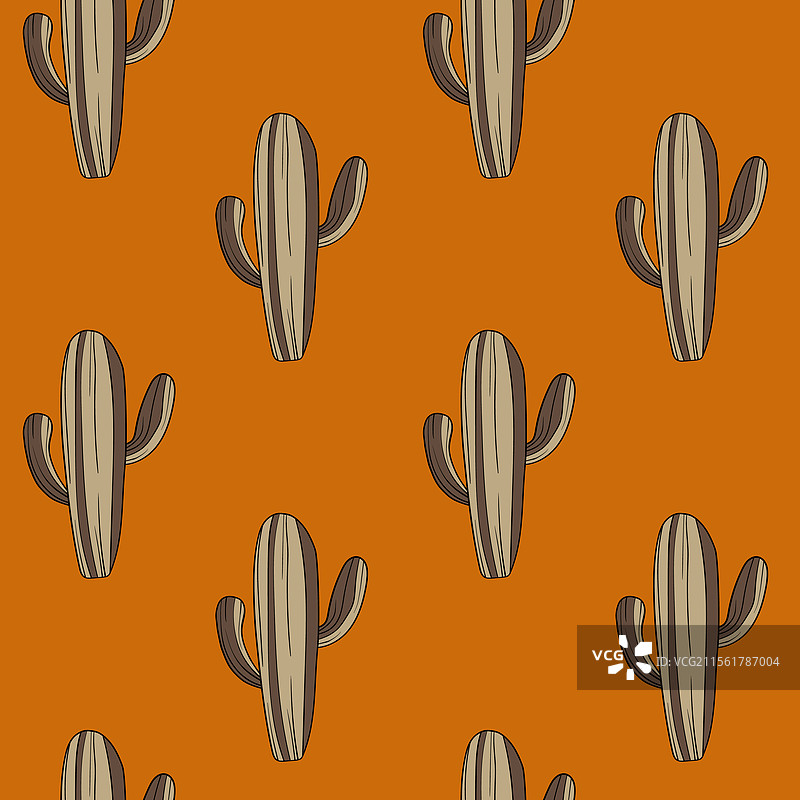 无缝图案，盛开的仙人掌多肉植物图片素材