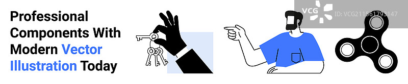 现代概念，手指向钥匙图片素材