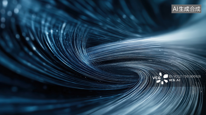 【AI数字艺术】蓝色漩涡抽象背景图片素材