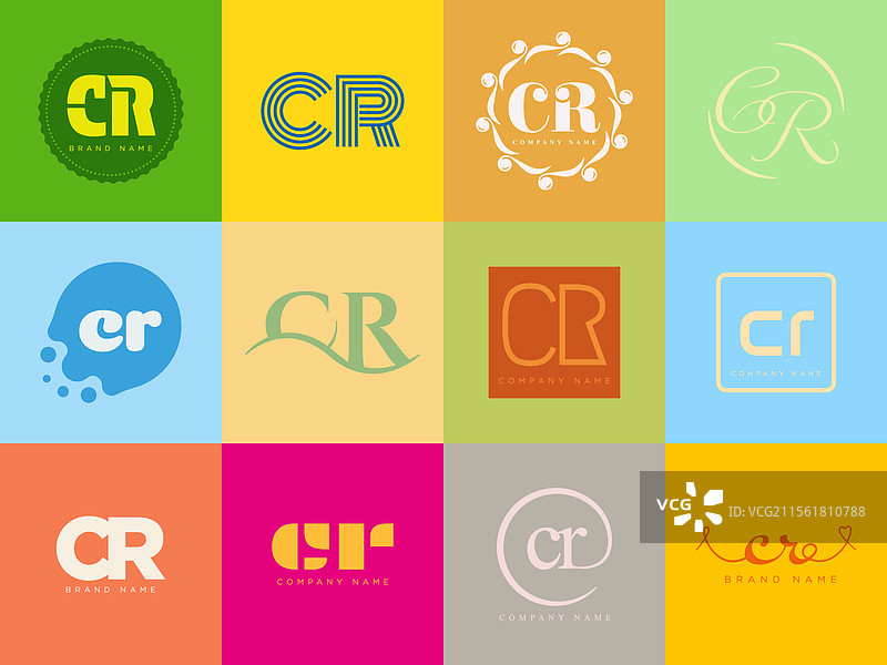 CR标志公司模板字母C和R标志设计图片素材