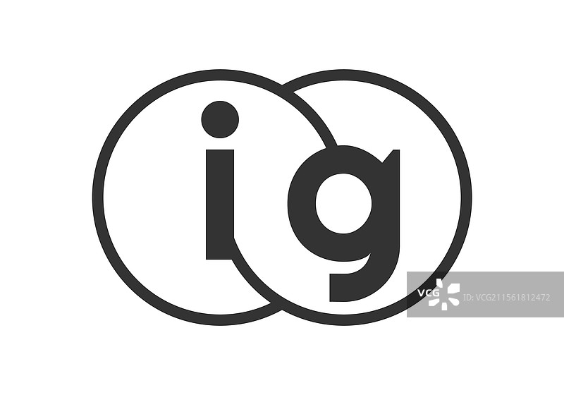 带轮廓圆形的IG商业公司徽标图片素材