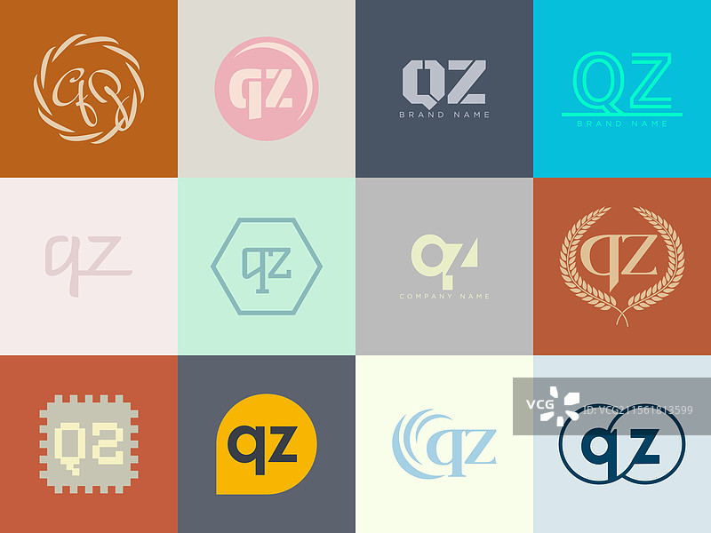 qz公司标志模板，字母q和z的标识设计图片素材