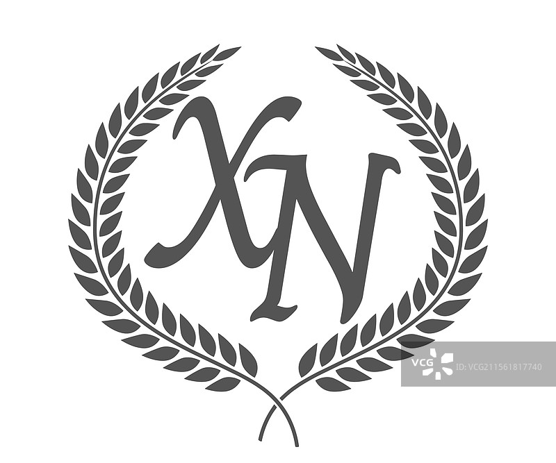 字母x和n的首字母组合标志设计图片素材