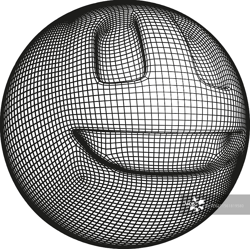 Y2K或粗犷主义风格的3D微笑球表情符号图片素材