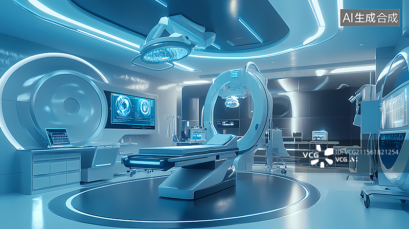 【AI数字艺术】未来机器人手术室图片素材