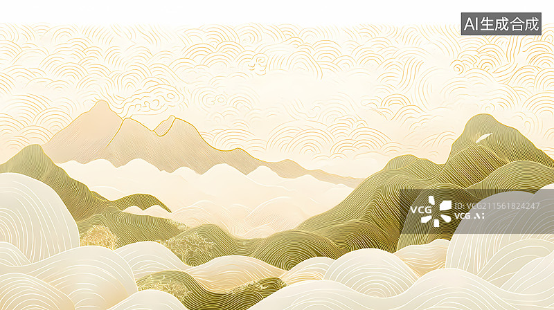 【AI数字艺术】水墨山水画意境图片素材