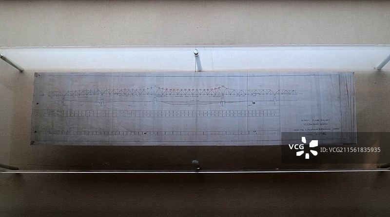 《泺口黄河铁路大桥图纸》 1929年日本产 山东济南胶济铁路博物馆图片素材