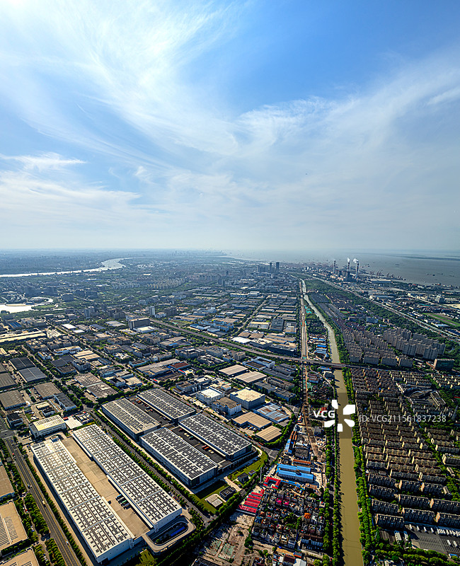 普洛斯外高桥物流园 新发展工业园区 上海外高桥保税区 自由贸易试验区内的物流仓库和产业厂房图片素材