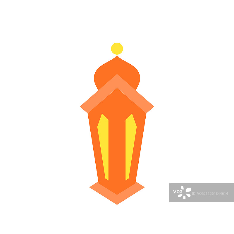 明亮的伊斯兰装饰灯的平面图图片素材