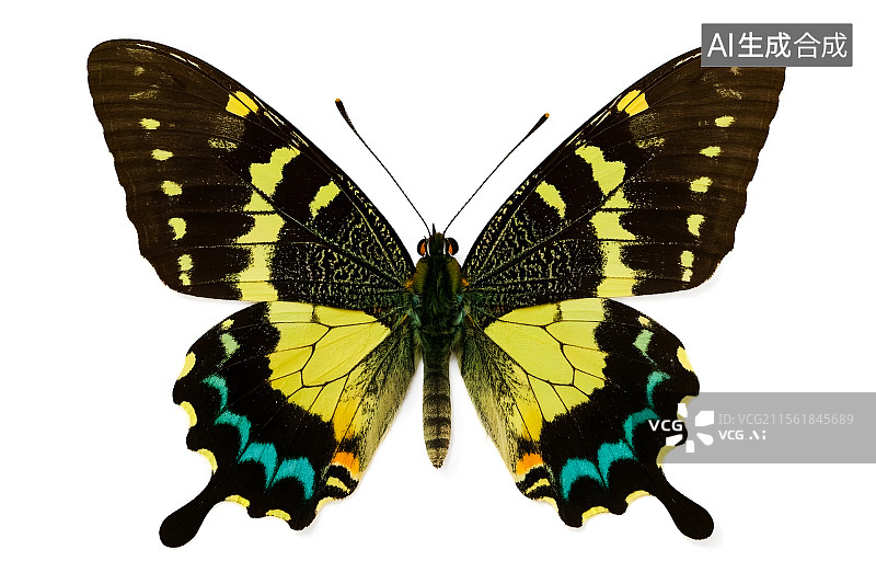 【AI数字艺术】白色背景张开翅膀的蝴蝶图片素材