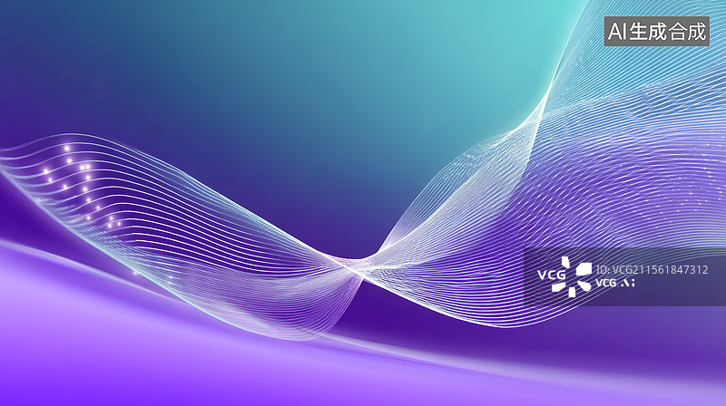 【AI数字艺术】抽象紫色蓝色波浪背景图片素材