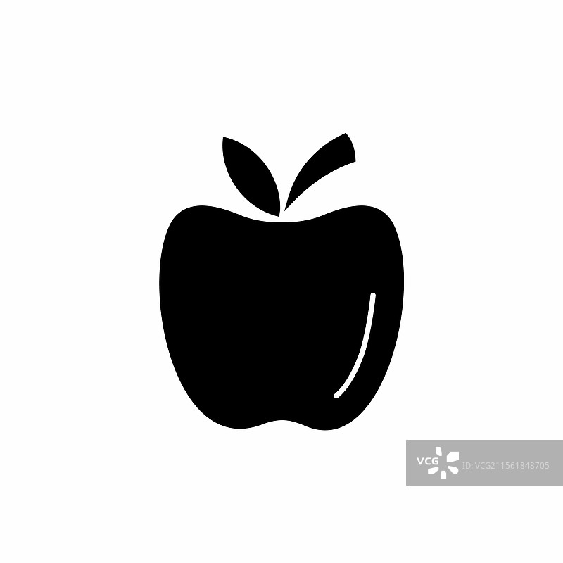 苹果水果剪影图标设计图片素材