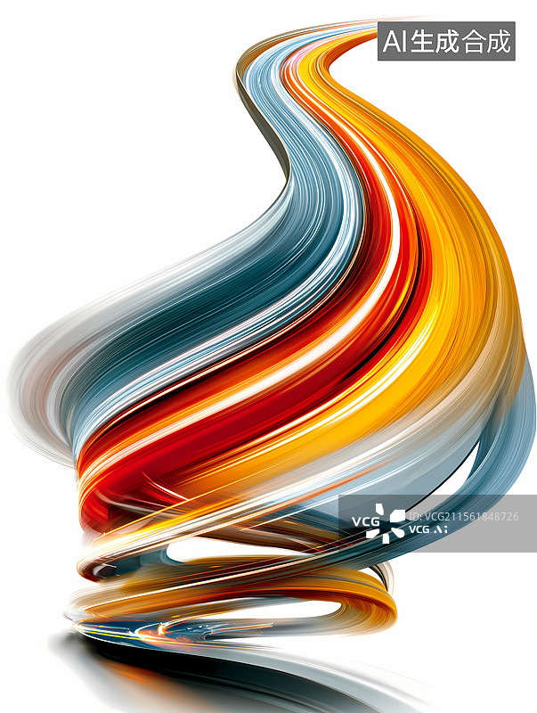 【AI数字艺术】3D卡通彩色光轨图片素材