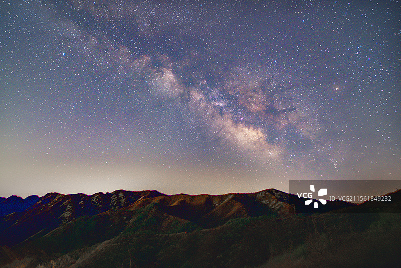 鹤伴山春日银河图片素材