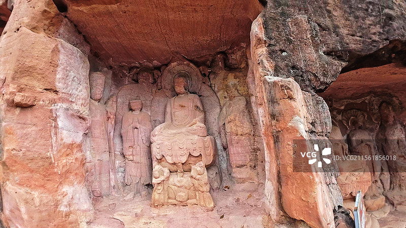 四川邛崃石笋山摩崖造像图片素材