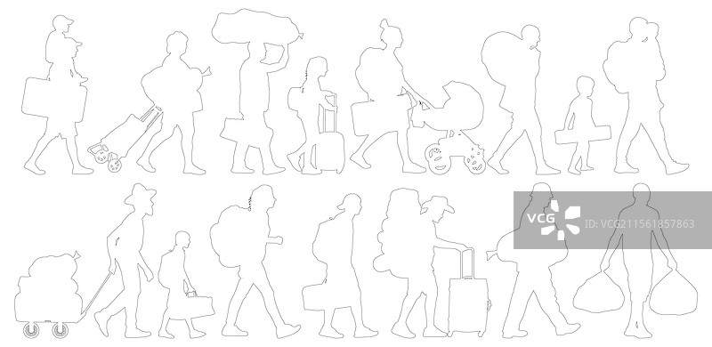 游客的轮廓图片素材