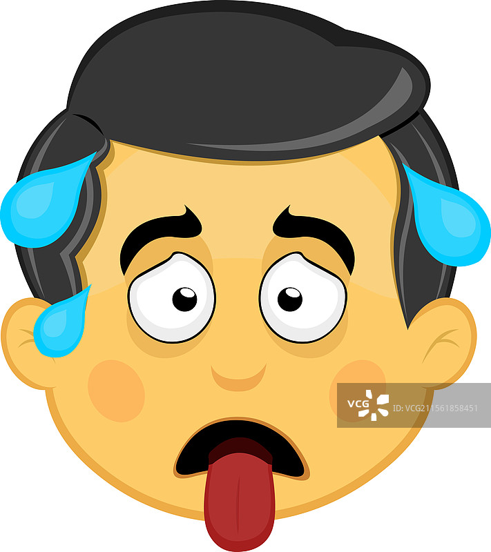 疲惫的表情符号，舌头吐出图片素材