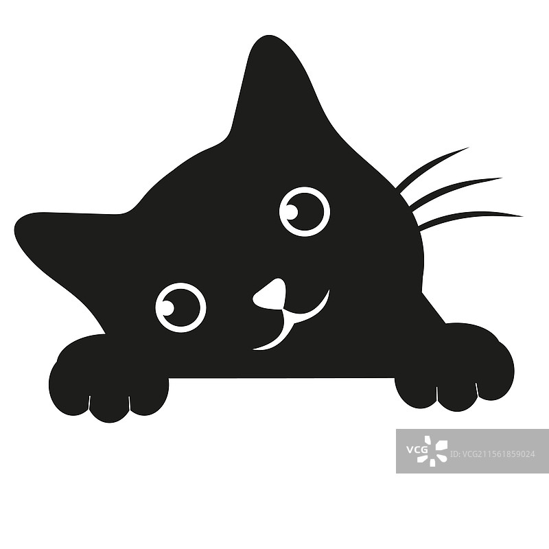 一只可爱的黑色小猫图片素材