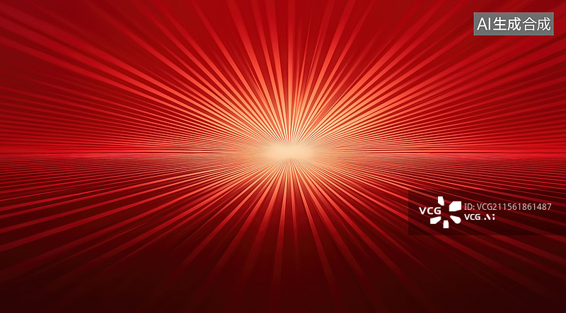 【AI数字艺术】红色光芒辐射背景图片素材