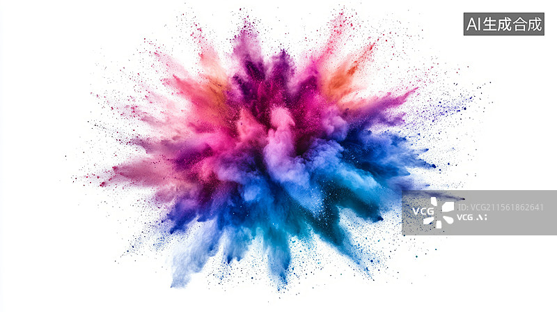 【AI数字艺术】彩色粉末喷溅背景图片素材