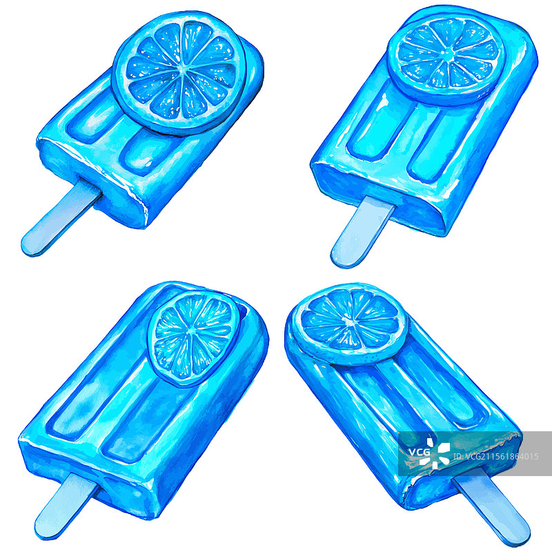 冰棒水彩手绘系列合集图片素材