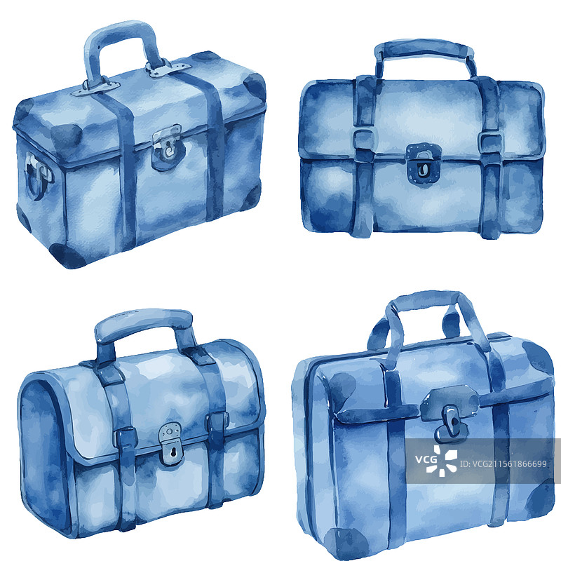 复古行李箱套装图片素材