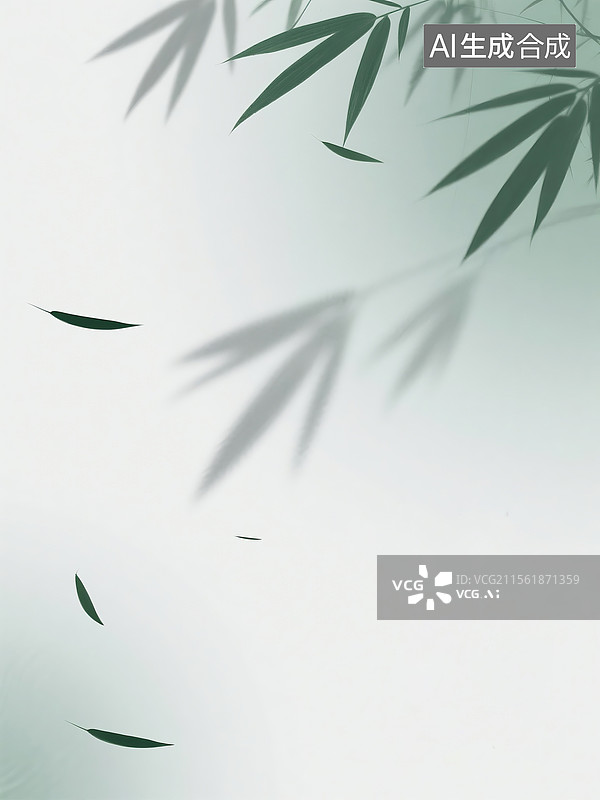 【AI数字艺术】中国风竹子手绘背景图片素材