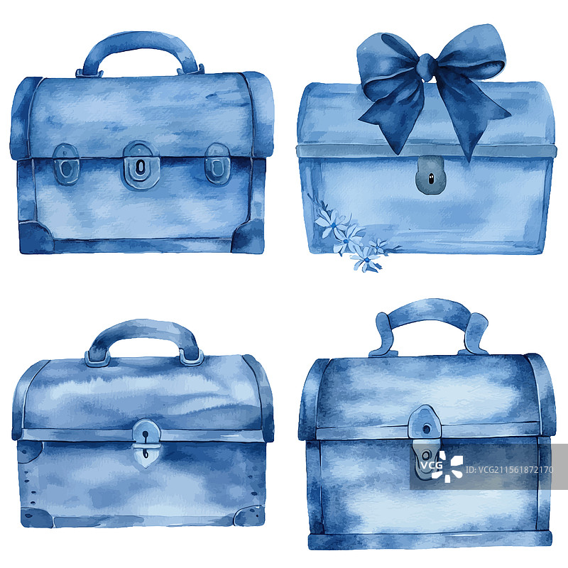 手绘木箱收藏图片素材