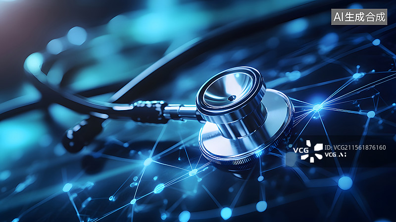 【AI数字艺术】医疗科技网络连接图片素材