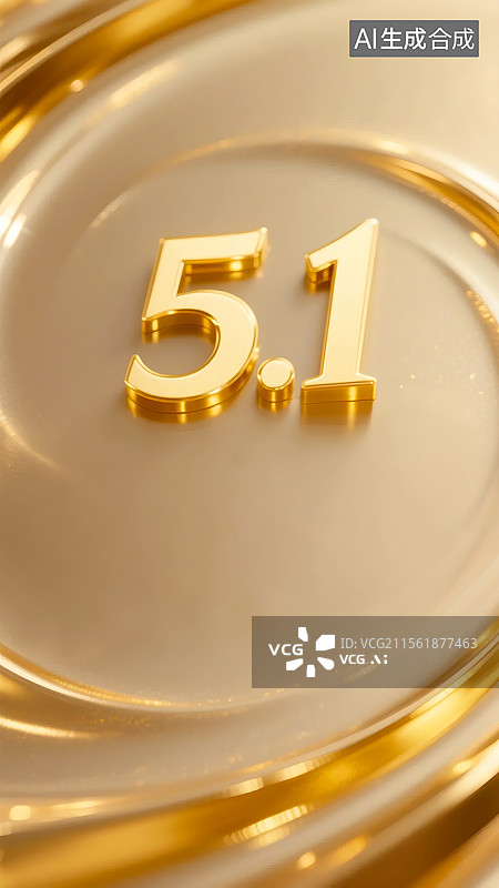 【AI数字艺术】金色数字51背景图片素材