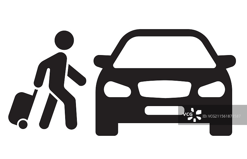 出租车图标，顾客上车图片素材