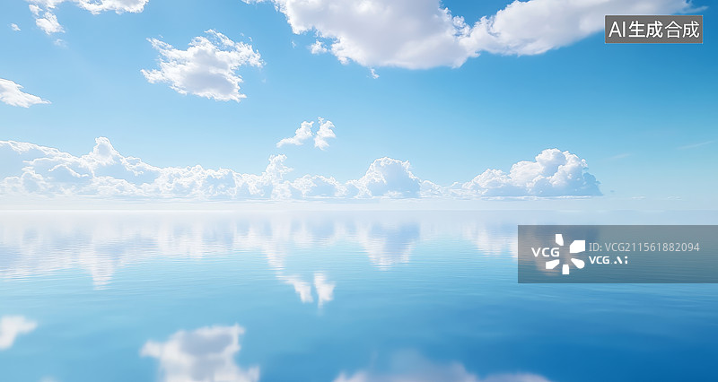 【AI数字艺术】天空在海面的倒影图片素材