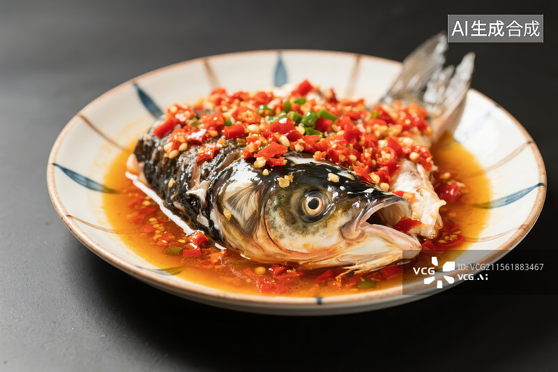【AI数字艺术】中餐美食-剁椒鱼头图片素材